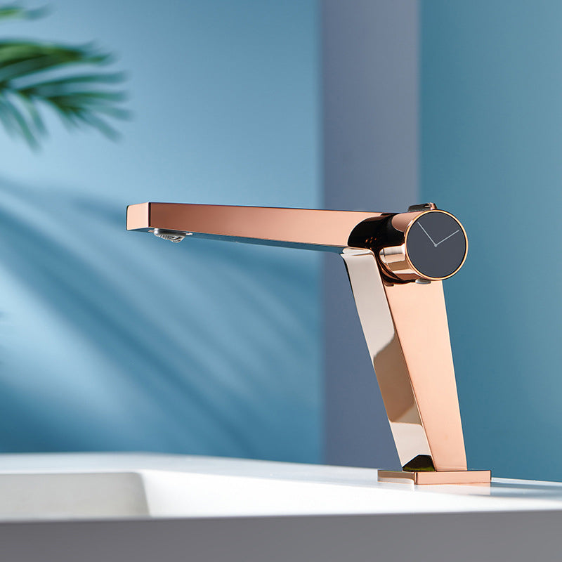 Lisslune | Modern Bathroom Sink Faucet Brass Knob Handle Low Arc Basin Faucet