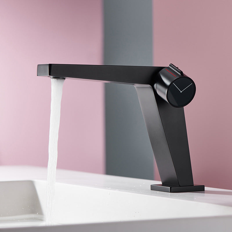 Lisslune | Modern Bathroom Sink Faucet Brass Knob Handle Low Arc Basin Faucet