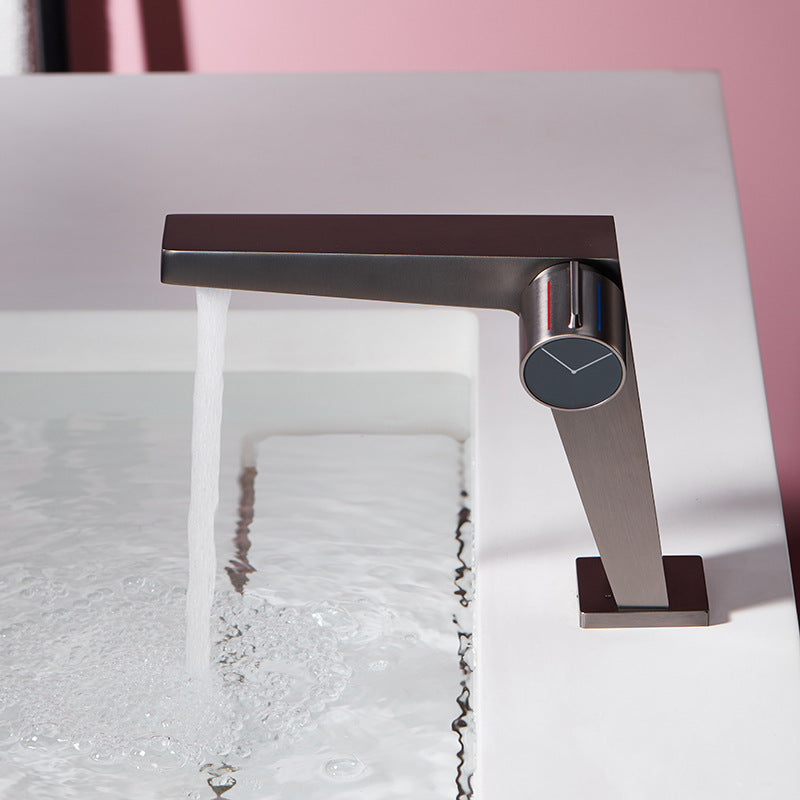 Lisslune | Modern Bathroom Sink Faucet Brass Knob Handle Low Arc Basin Faucet