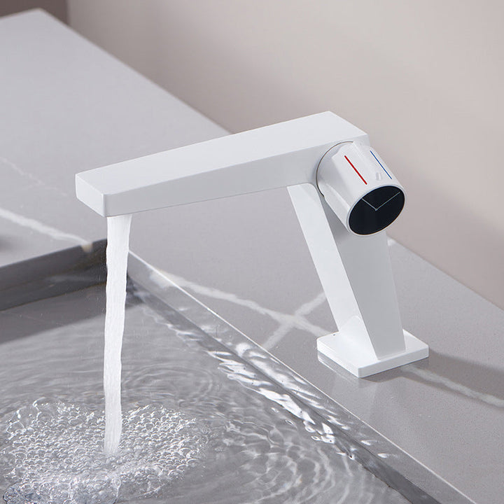 Lisslune | Modern Bathroom Sink Faucet Brass Knob Handle Low Arc Basin Faucet