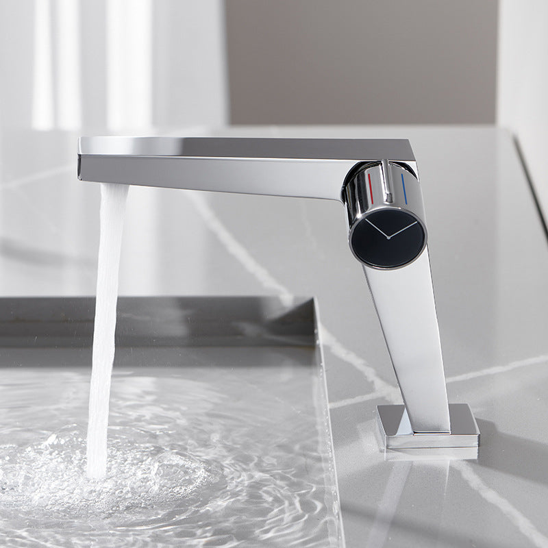 Lisslune | Modern Bathroom Sink Faucet Brass Knob Handle Low Arc Basin Faucet