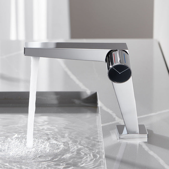 Lisslune | Modern Bathroom Sink Faucet Brass Knob Handle Low Arc Basin Faucet