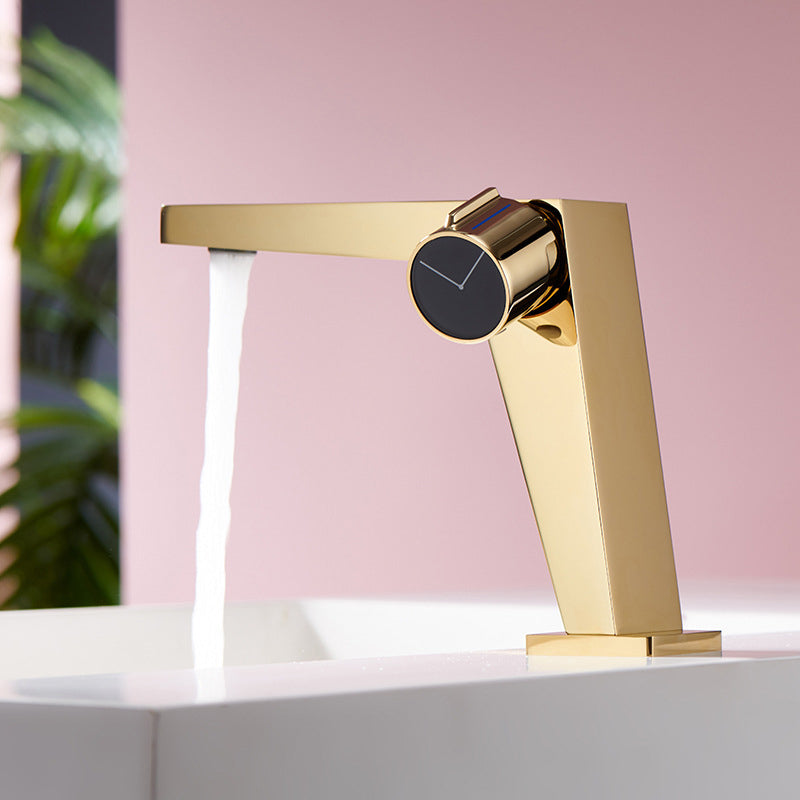 Lisslune | Modern Bathroom Sink Faucet Brass Knob Handle Low Arc Basin Faucet