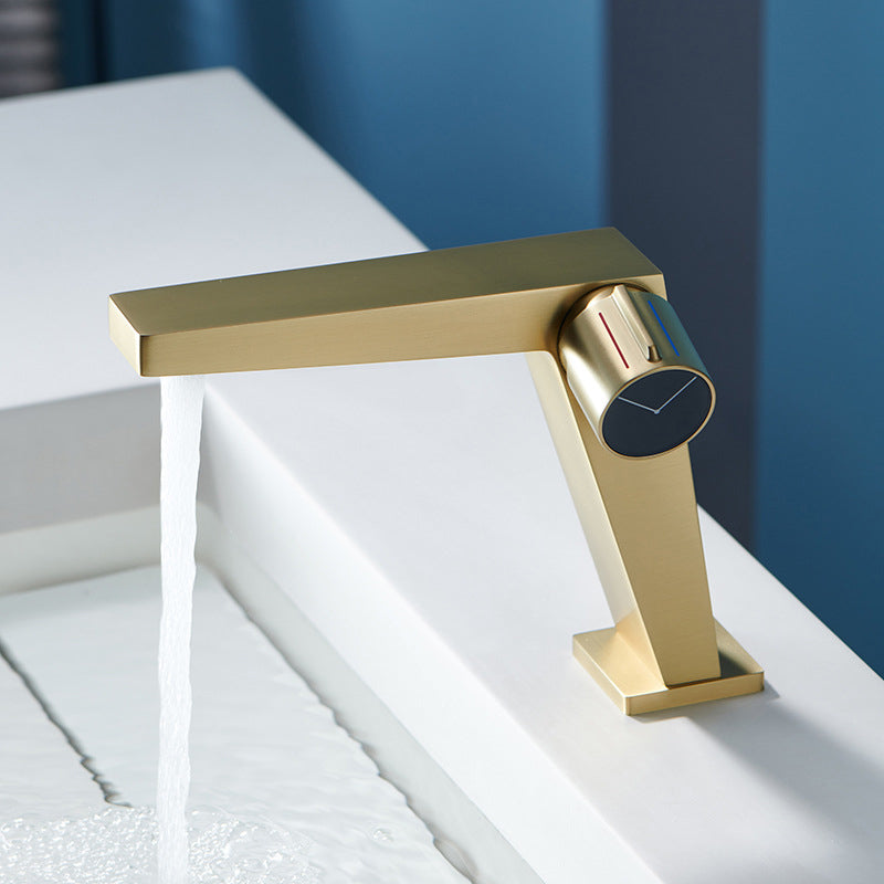 Lisslune | Modern Bathroom Sink Faucet Brass Knob Handle Low Arc Basin Faucet