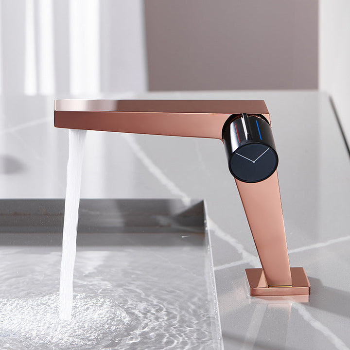 Lisslune | Modern Bathroom Sink Faucet Brass Knob Handle Low Arc Basin Faucet