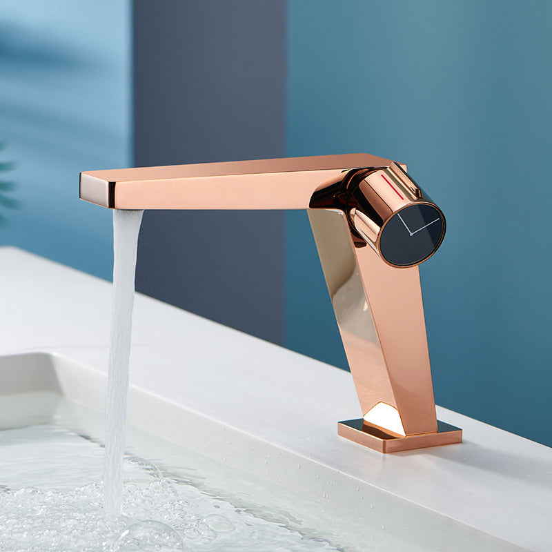 Lisslune | Modern Bathroom Sink Faucet Brass Knob Handle Low Arc Basin Faucet