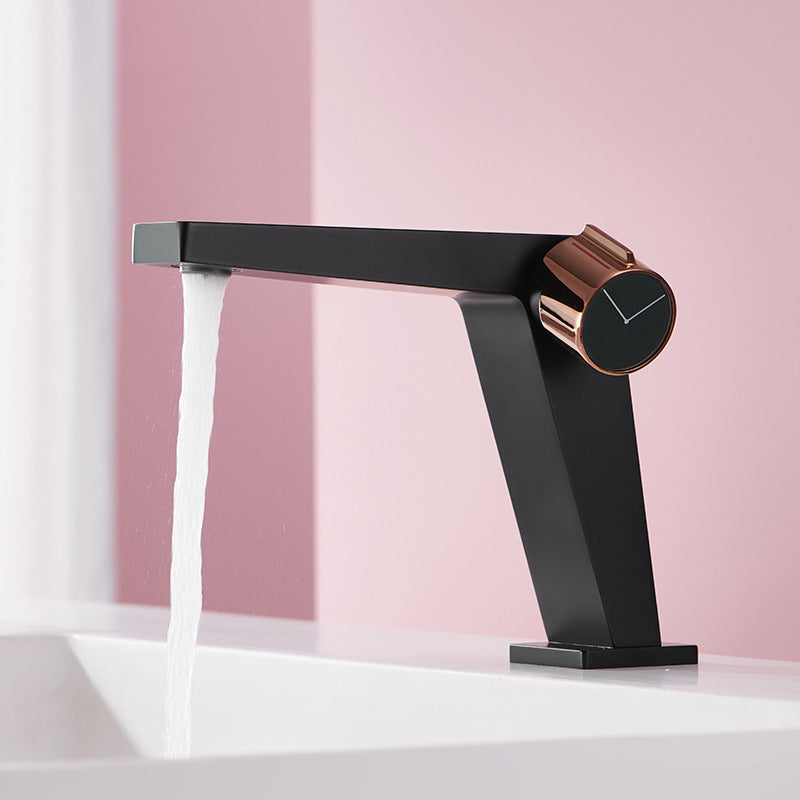 Lisslune | Modern Bathroom Sink Faucet Brass Knob Handle Low Arc Basin Faucet