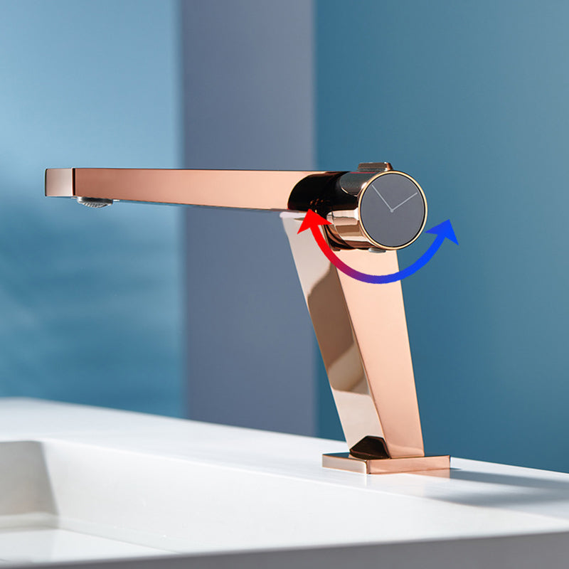 Lisslune | Modern Bathroom Sink Faucet Brass Knob Handle Low Arc Basin Faucet