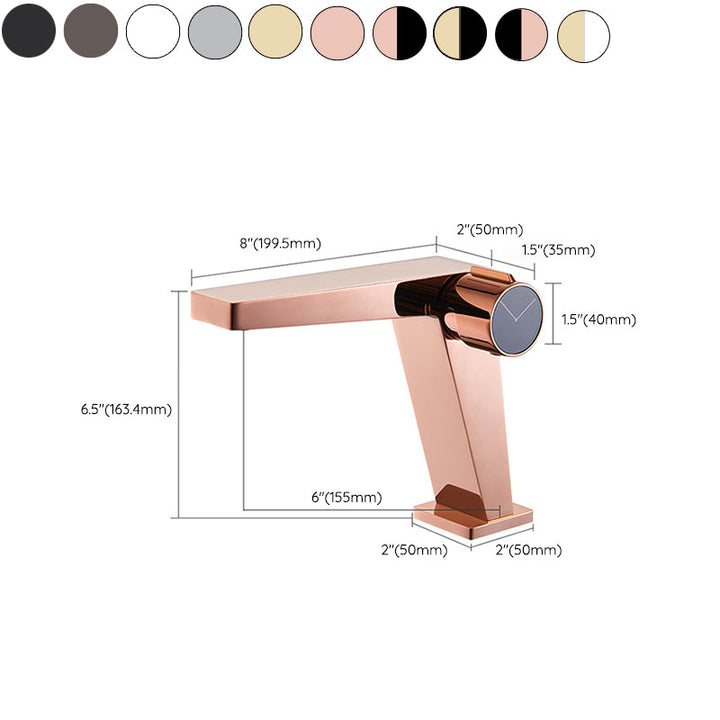Lisslune | Modern Bathroom Sink Faucet Brass Knob Handle Low Arc Basin Faucet