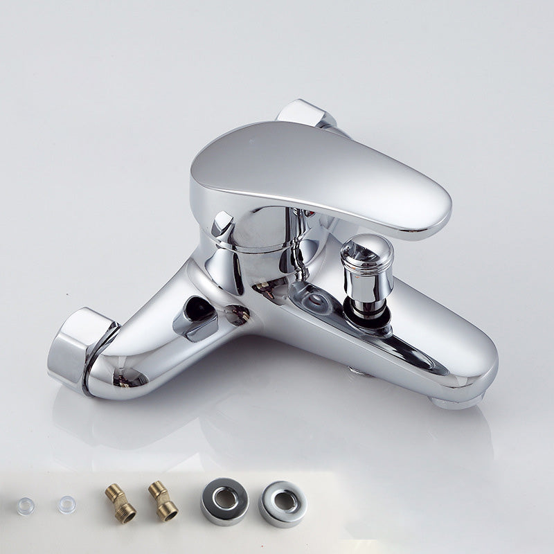 Lisslune | Modern Silver Faucet Copper with 1-Handle 2-Hole Bathroom Faucet