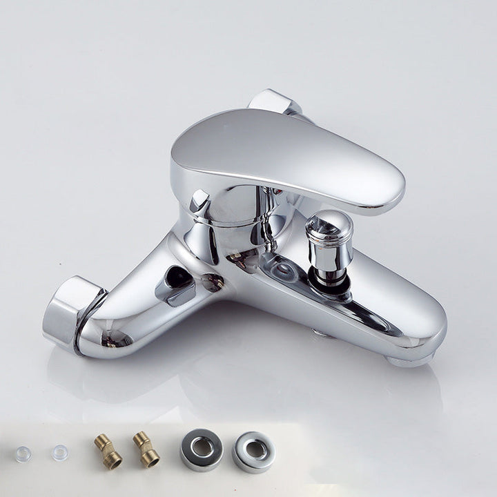 Lisslune | Modern Silver Faucet Copper with 1-Handle 2-Hole Bathroom Faucet
