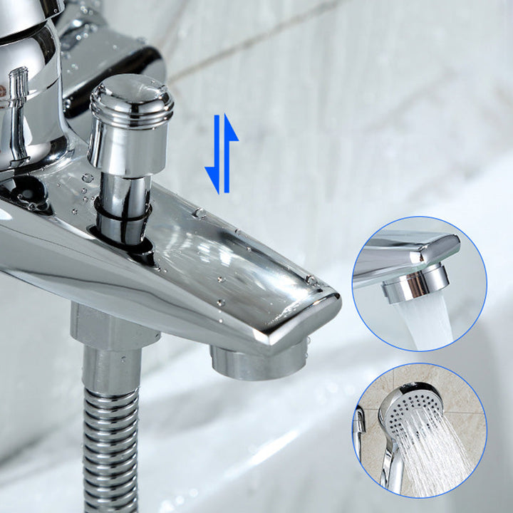 Lisslune | Modern Silver Faucet Copper with 1-Handle 2-Hole Bathroom Faucet