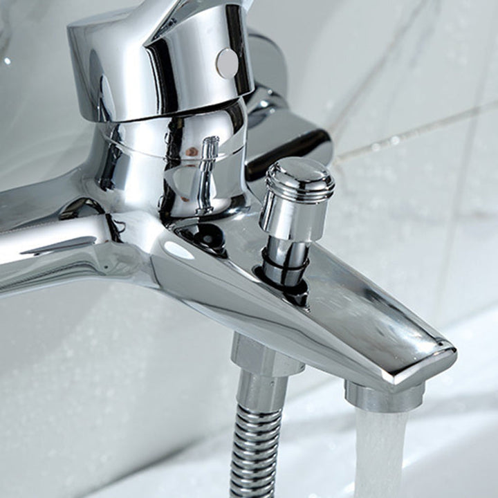 Lisslune | Modern Silver Faucet Copper with 1-Handle 2-Hole Bathroom Faucet