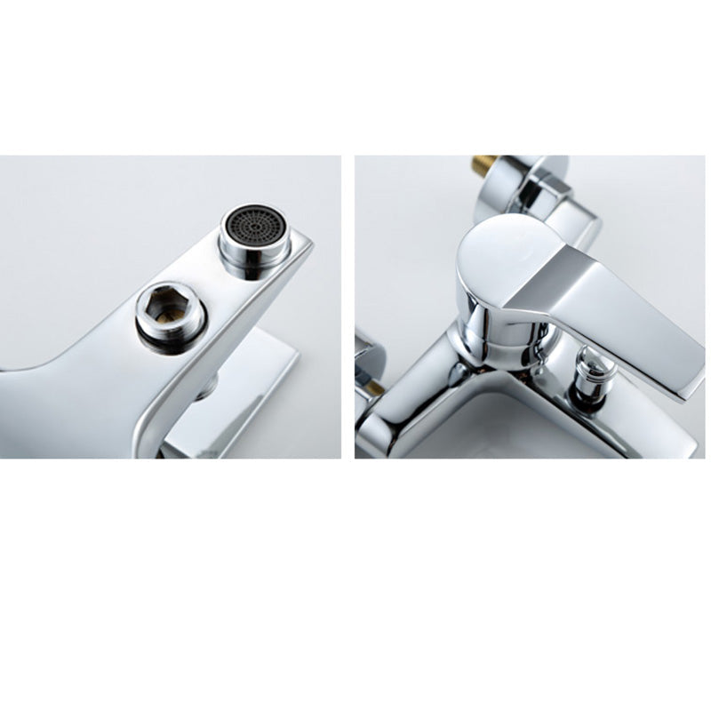 Lisslune | Modern Silver Faucet Copper with 1-Handle 2-Hole Bathroom Faucet