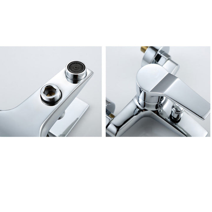 Lisslune | Modern Silver Faucet Copper with 1-Handle 2-Hole Bathroom Faucet