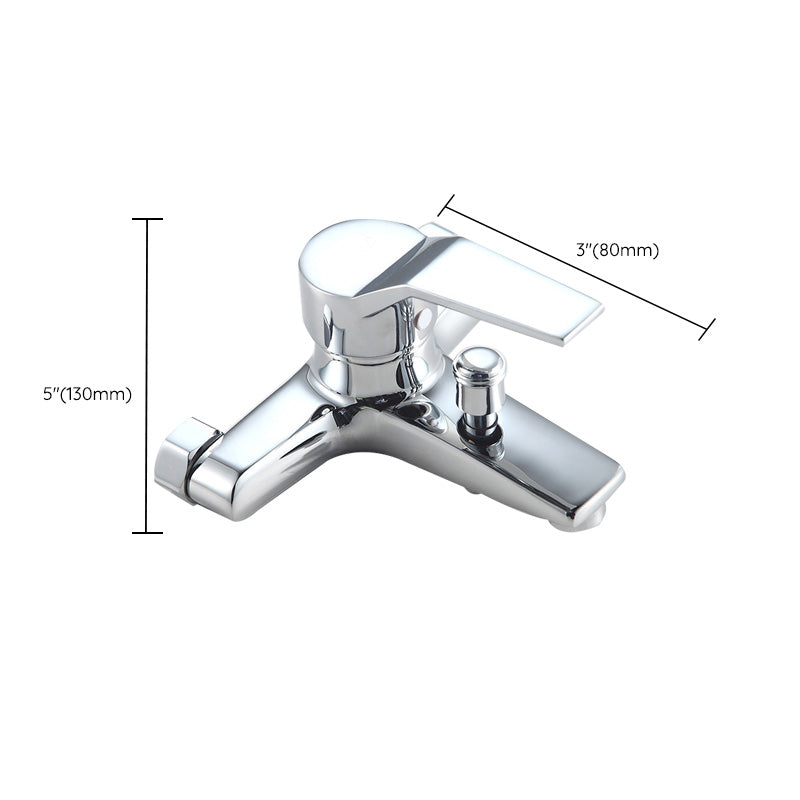 Lisslune | Modern Silver Faucet Copper with 1-Handle 2-Hole Bathroom Faucet