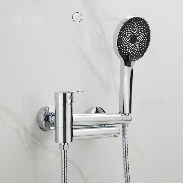 Lisslune | Modern Bath Rim Piece Single Handle Wall Mounted Bathtub Faucet with Hand Shower