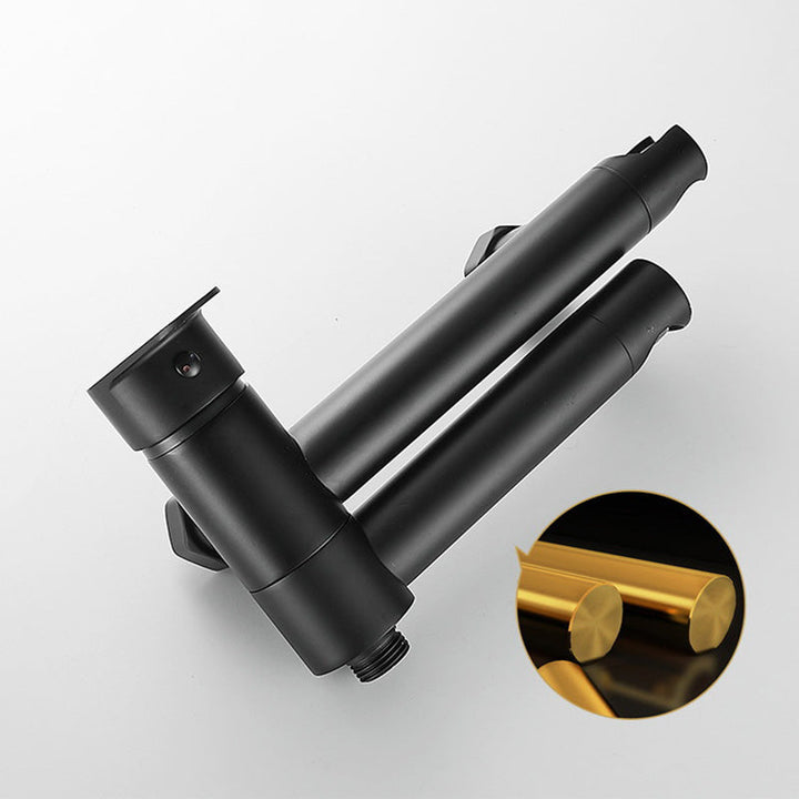 Lisslune | Modern Bath Rim Piece Single Handle Wall Mounted Bathtub Faucet with Hand Shower