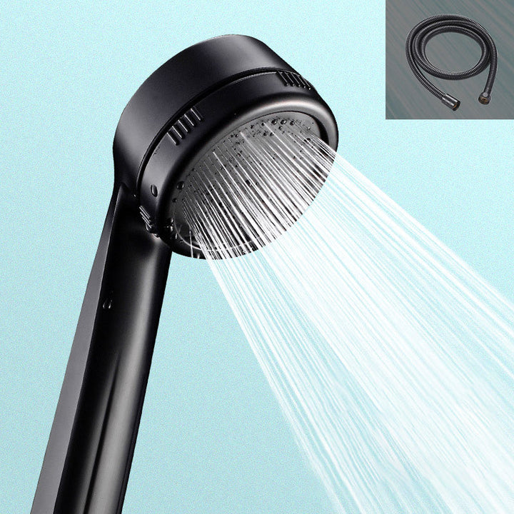 Lisslune | Contemporary Showerhead Round Handheld Showerhead Combination in Black