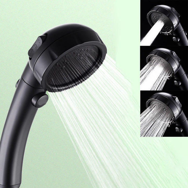 Lisslune | Contemporary Showerhead Round Handheld Showerhead Combination in Black