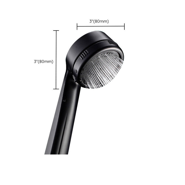 Lisslune | Contemporary Showerhead Round Handheld Showerhead Combination in Black