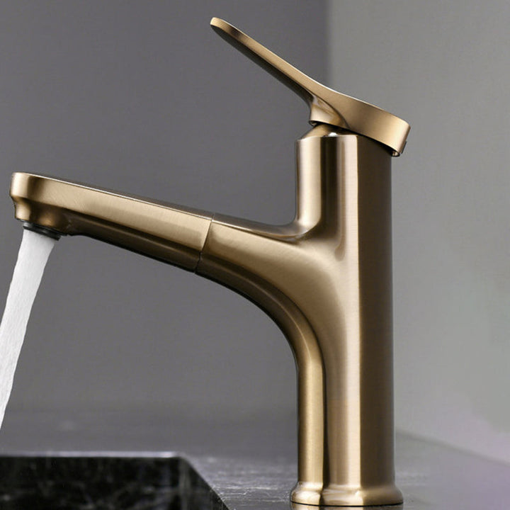 Lisslune | Simplicity Brass Sink Faucet Low Arc Solid Color Centerset Vanity Faucet for the Bathroom