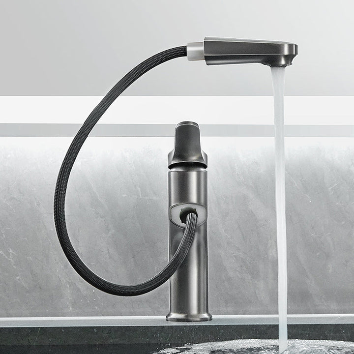 Lisslune | Simplicity Brass Sink Faucet Low Arc Solid Color Centerset Vanity Faucet for the Bathroom