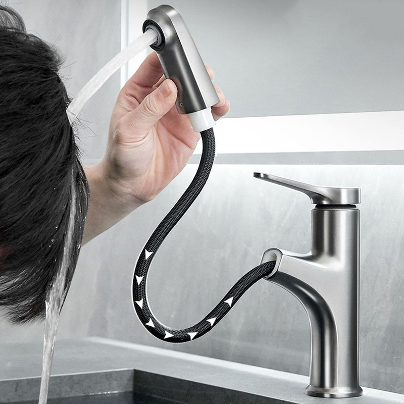 Lisslune | Simplicity Brass Sink Faucet Low Arc Solid Color Centerset Vanity Faucet for the Bathroom