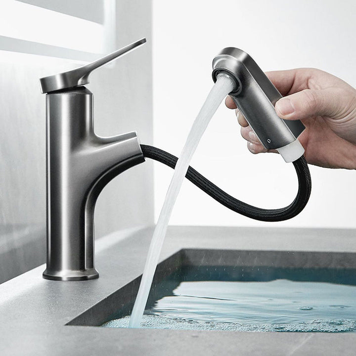 Lisslune | Simplicity Brass Sink Faucet Low Arc Solid Color Centerset Vanity Faucet for the Bathroom