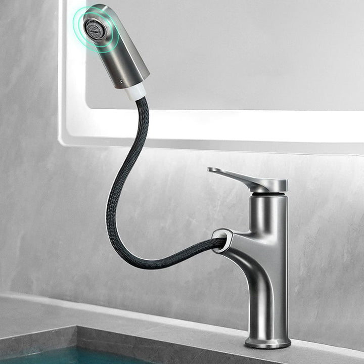 Lisslune | Simplicity Brass Sink Faucet Low Arc Solid Color Centerset Vanity Faucet for the Bathroom