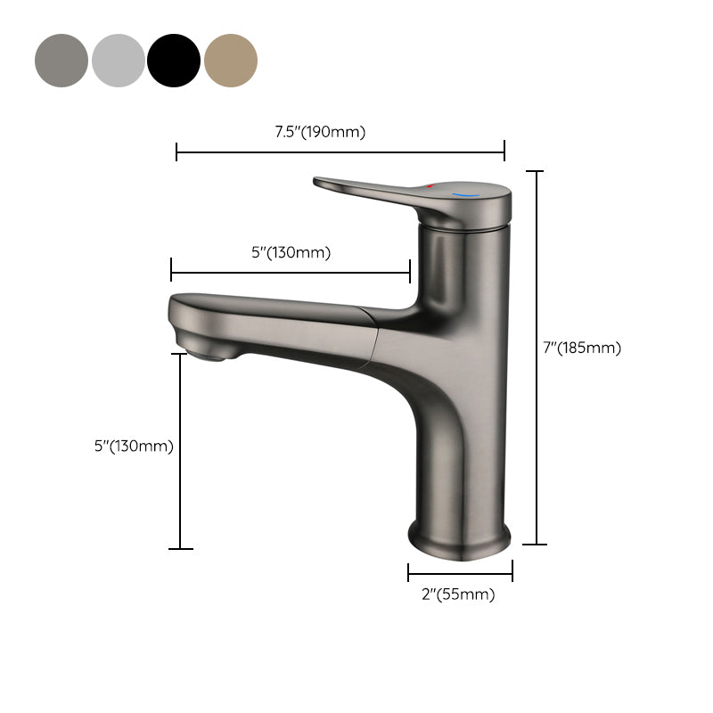 Lisslune | Simplicity Brass Sink Faucet Low Arc Solid Color Centerset Vanity Faucet for the Bathroom