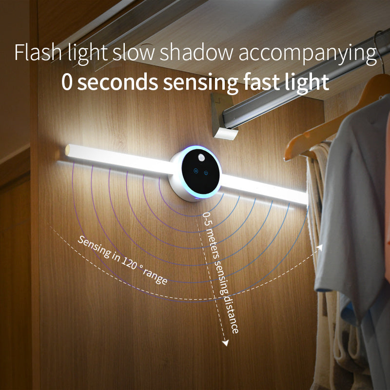 Lisslune | Smart Cabinet Light Clock Timing Sensor Light Removable LED Wardrobe Light Manual Sweep Switch Light