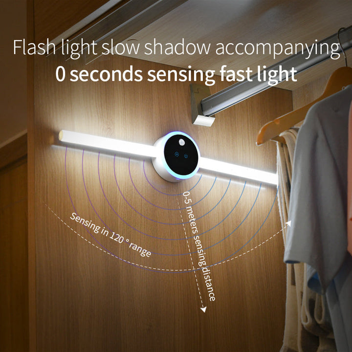 Lisslune | Smart Cabinet Light Clock Timing Sensor Light Removable LED Wardrobe Light Manual Sweep Switch Light