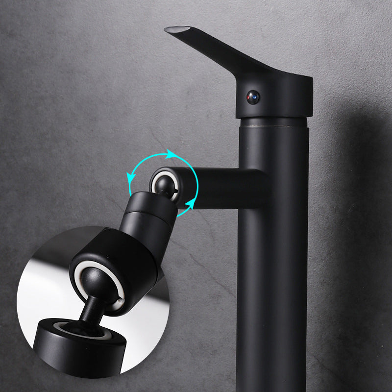 Lisslune | Modern Sink Faucet Copper Lever Handle Low Arc Pull-Out Sink Faucet