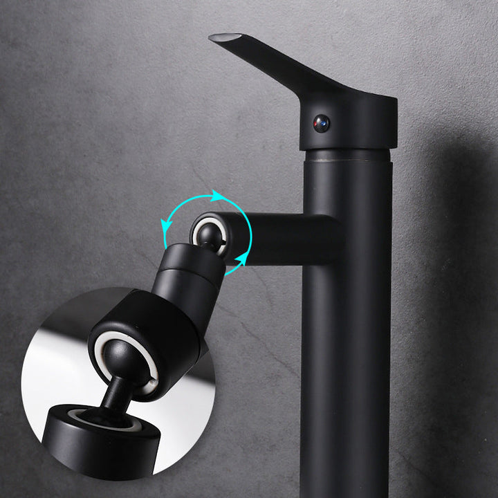 Lisslune | Modern Sink Faucet Copper Lever Handle Low Arc Pull-Out Sink Faucet