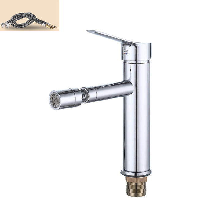 Lisslune | Modern Sink Faucet Copper Lever Handle Low Arc Pull Out Sink Faucet
