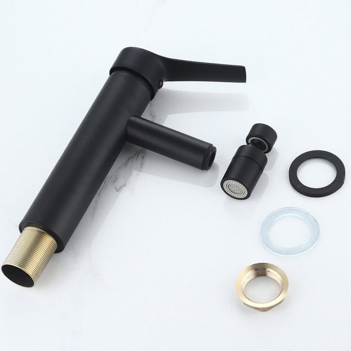 Lisslune | Modern Sink Faucet Copper Lever Handle Low Arc Pull-Out Sink Faucet
