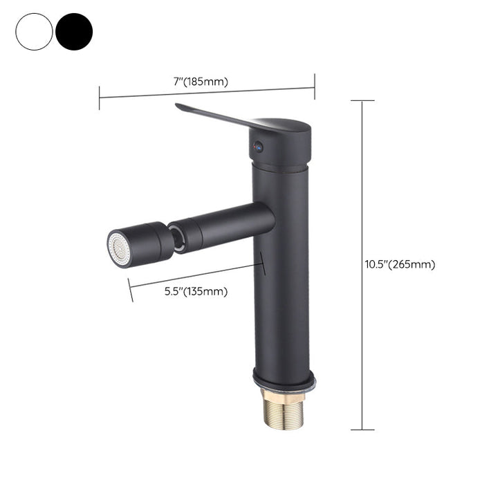 Lisslune | Modern Sink Faucet Copper Lever Handle Low Arc Pull-Out Sink Faucet