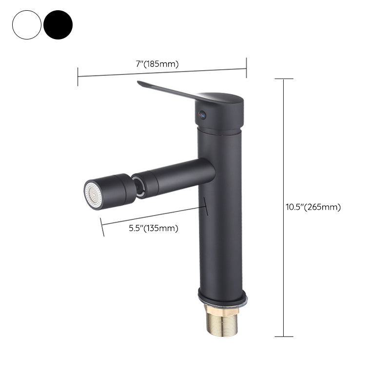 Lisslune | Modern Sink Faucet Copper Lever Handle Low Arc Pull Out Sink Faucet