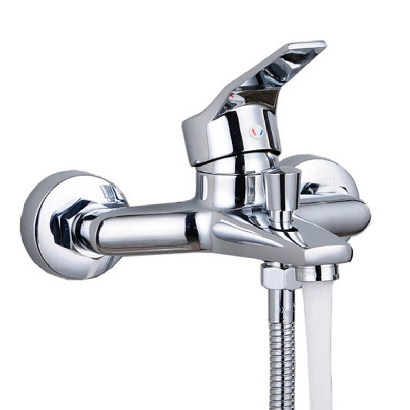 Lisslune | Modern Silver Bathtub Spout Single-Hole and Two-Hole Installation Faucet