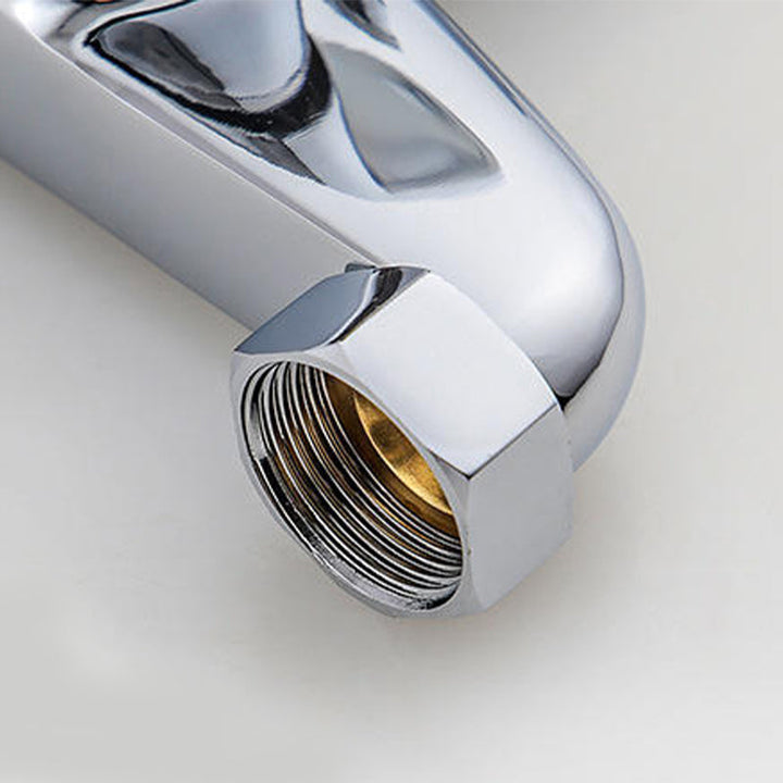 Lisslune | Modern Silver Bathtub Spout Single-Hole and Two-Hole Installation Faucet