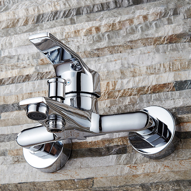 Lisslune | Modern Silver Bathtub Spout Single-Hole and Two-Hole Installation Faucet