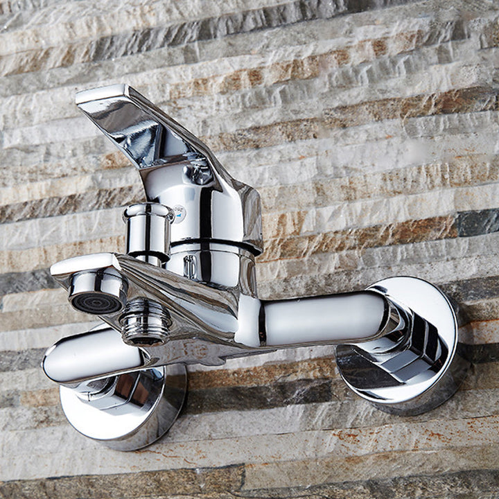 Lisslune | Modern Silver Bathtub Spout Single-Hole and Two-Hole Installation Faucet