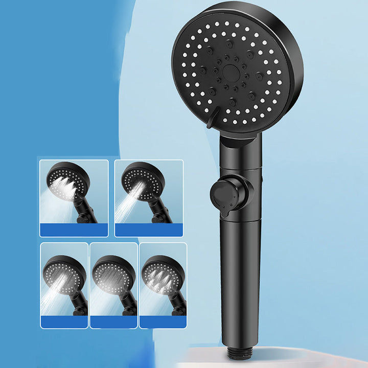 Lisslune | Round Handheld Showerhead Plastic Adjustable Spray Pattern Showerhead for Home