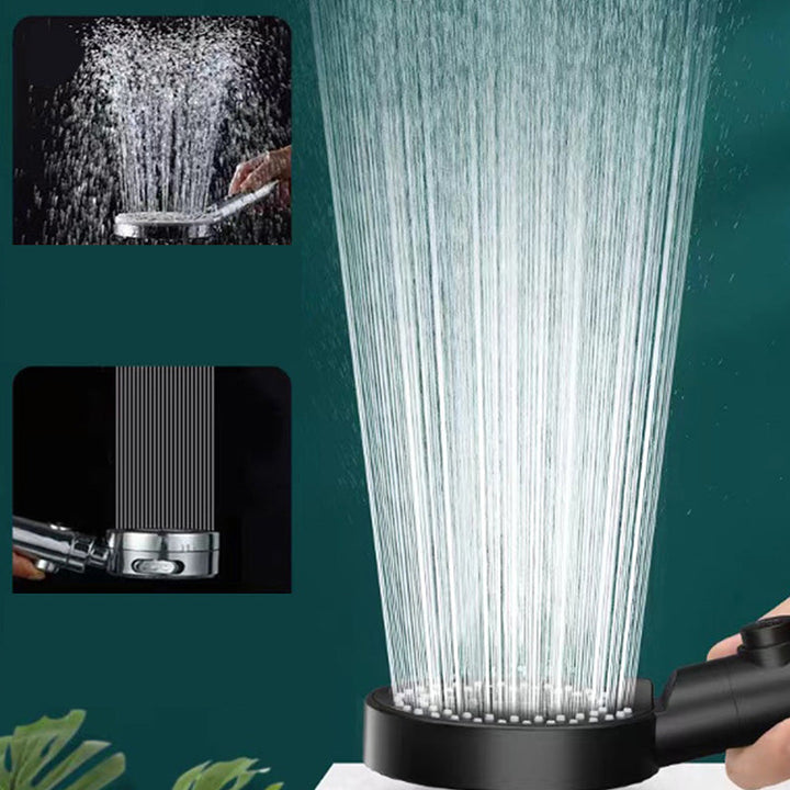 Lisslune | Round Handheld Showerhead Plastic Adjustable Spray Pattern Showerhead for Home