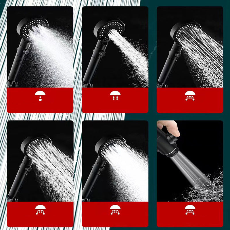 Lisslune | Round Handheld Showerhead Plastic Adjustable Spray Pattern Showerhead for Home