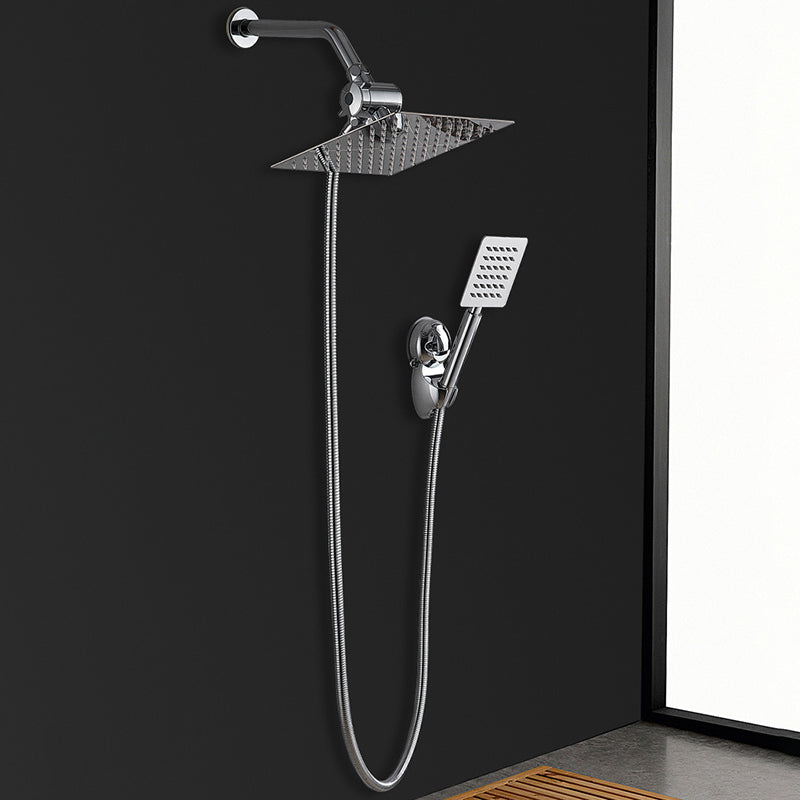 Lisslune | Silver Square Double Shower Head Modern Water Filtration Wall Mounted Shower Head