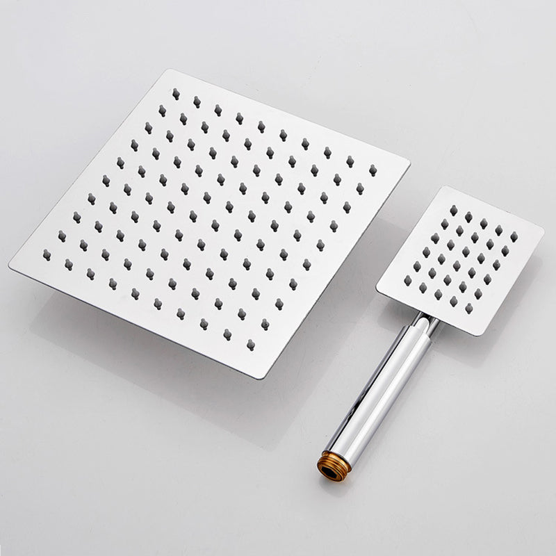 Lisslune | Silver Square Double Shower Head Modern Water Filtration Wall Mounted Shower Head