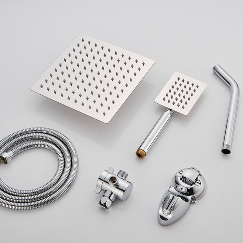 Lisslune | Silver Square Double Shower Head Modern Water Filtration Wall Mounted Shower Head