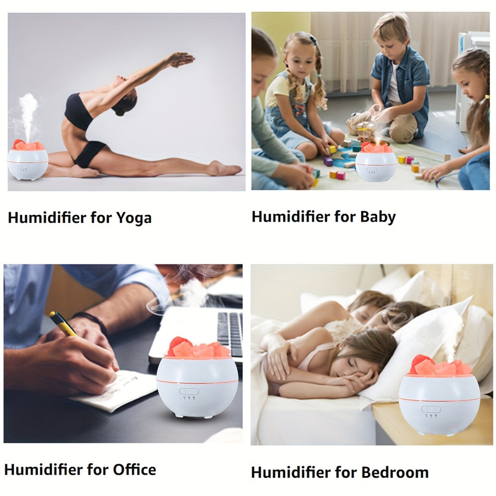 Lisslune | Salt Lamp Diffuser - 3-in-1 Essential Oil Diffuser, Himalayan Salt Lamp & Air Humidifier